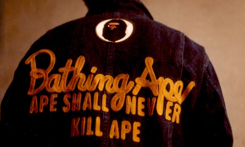 orange bape shirt